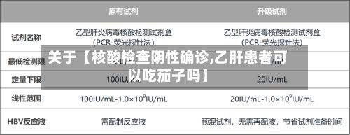 关于【核酸检查阴性确诊,乙肝患者可以吃茄子吗】-第2张图片