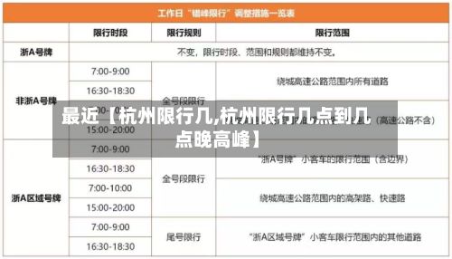 最近【杭州限行几,杭州限行几点到几点晚高峰】-第3张图片