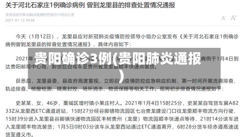 贵阳确诊3例(贵阳肺炎通报)-第2张图片