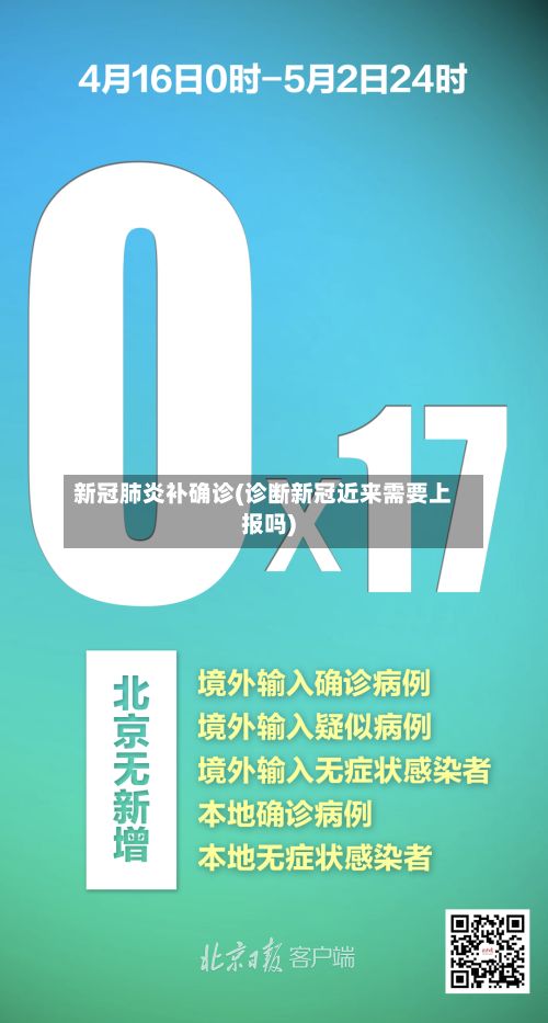 新冠肺炎补确诊(诊断新冠近来需要上报吗)-第3张图片