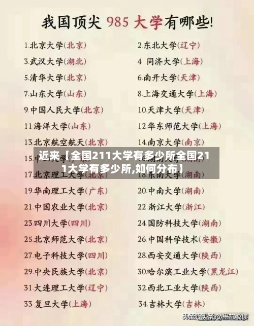近来【全国211大学有多少所全国211大学有多少所,如何分布】-第2张图片