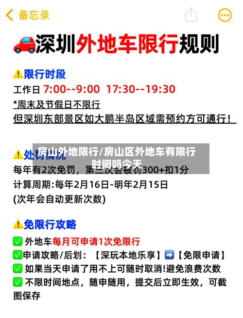 房山外地限行/房山区外地车有限行时间吗今天