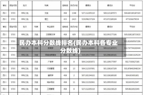 民办本科分数线排名(民办本科各专业分数线)