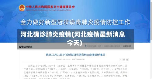 河北确诊肺炎疫情(河北疫情最新消息今天)