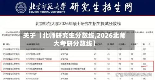 关于【北师研究生分数线,2026北师大考研分数线】