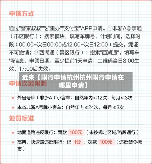 近来【限行申请杭州杭州限行申请在哪里申请】-第2张图片