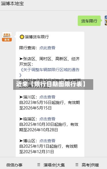 近来【限行日期图限行表】