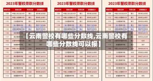【云南警校有哪些分数线,云南警校有哪些分数线可以报】