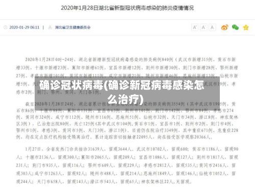 确诊冠状病毒(确诊新冠病毒感染怎么治疗)-第2张图片
