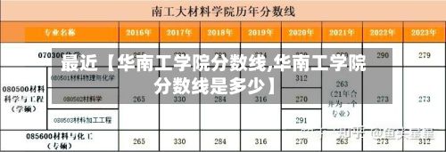 最近【华南工学院分数线,华南工学院分数线是多少】-第3张图片