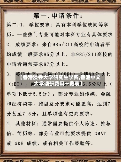 【香港浸会大学研究生学费,香港中文大学读研费用一览表】-第2张图片