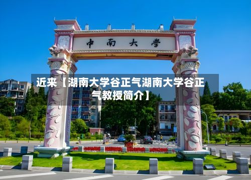 近来【湖南大学谷正气湖南大学谷正气教授简介】-第2张图片