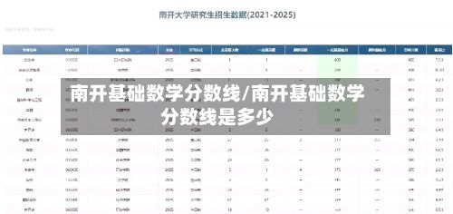南开基础数学分数线/南开基础数学分数线是多少