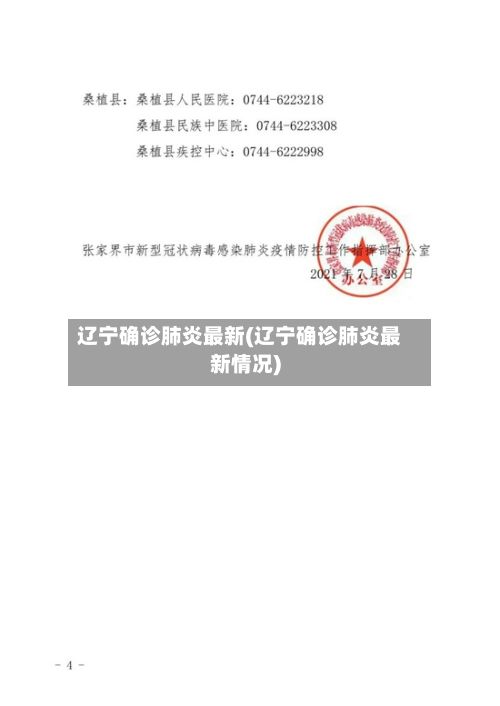 辽宁确诊肺炎最新(辽宁确诊肺炎最新情况)-第3张图片