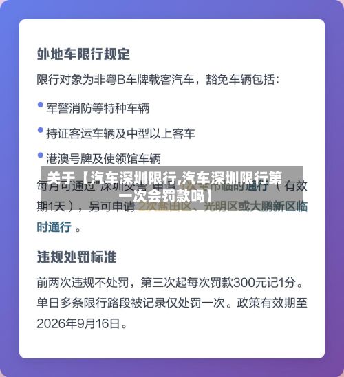 关于【汽车深圳限行,汽车深圳限行第一次会罚款吗】-第3张图片