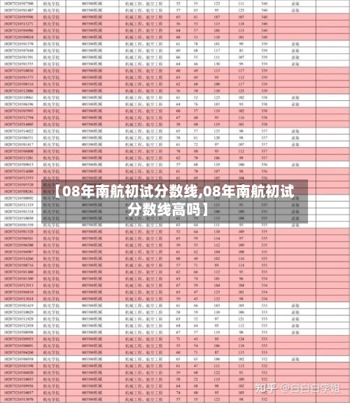 【08年南航初试分数线,08年南航初试分数线高吗】-第2张图片
