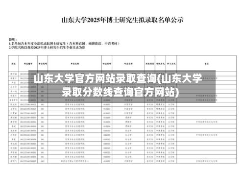 山东大学官方网站录取查询(山东大学录取分数线查询官方网站)