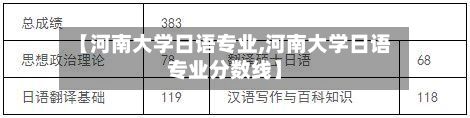 【河南大学日语专业,河南大学日语专业分数线】-第2张图片