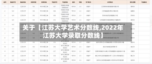 关于【江苏大学艺术分数线,2022年江苏大学录取分数线】-第2张图片