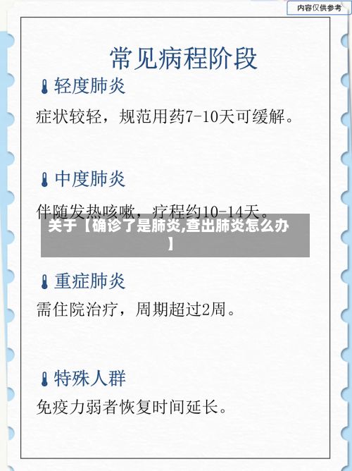 关于【确诊了是肺炎,查出肺炎怎么办】
