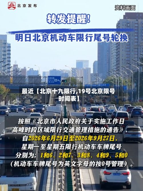 最近【北京十九限行,19号北京限号时间表】