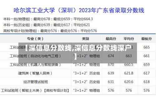 【深信息分数线,深信息分数线深户】