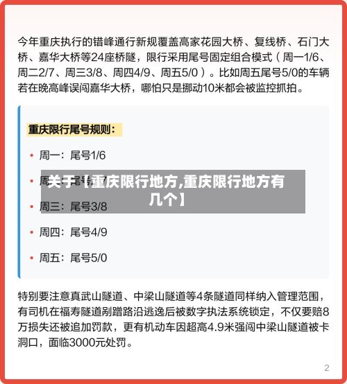 关于【重庆限行地方,重庆限行地方有几个】-第3张图片