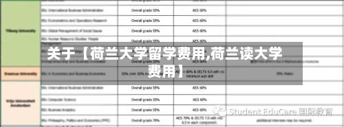 关于【荷兰大学留学费用,荷兰读大学费用】