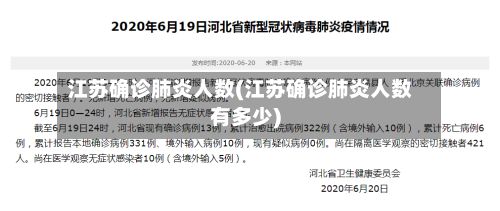 江苏确诊肺炎人数(江苏确诊肺炎人数有多少)