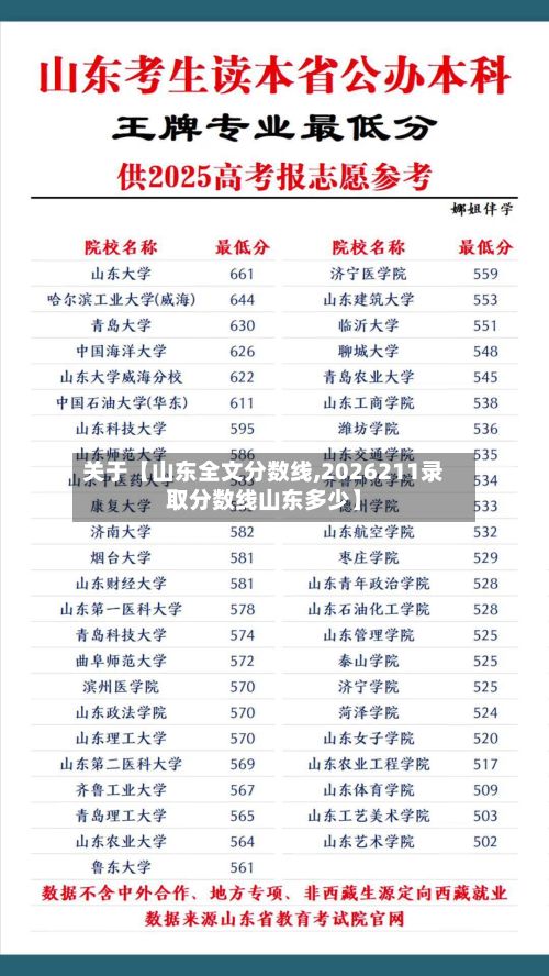 关于【山东全文分数线,2026211录取分数线山东多少】-第2张图片