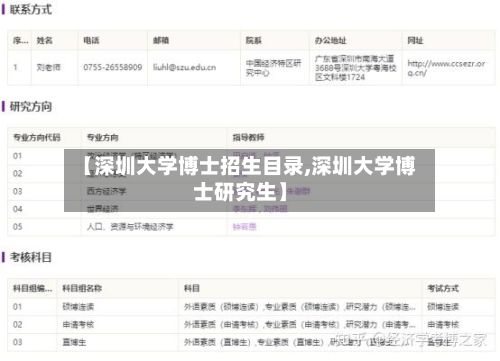 【深圳大学博士招生目录,深圳大学博士研究生】-第3张图片