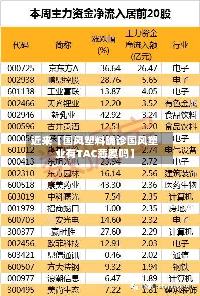 近来【国风塑料确诊国风塑业有TAC薄膜吗】