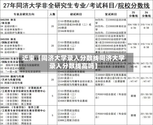 近来【同济大学录入分数线同济大学录入分数线高吗】-第2张图片