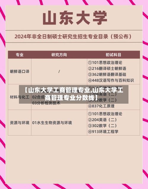 【山东大学工商管理专业,山东大学工商管理专业分数线】-第3张图片