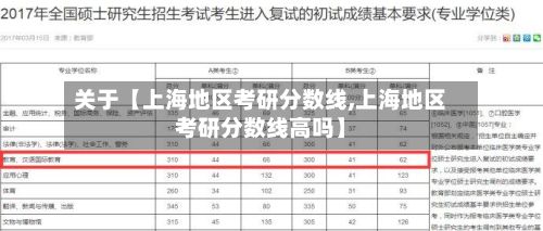 关于【上海地区考研分数线,上海地区考研分数线高吗】