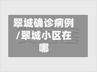 翠城确诊病例/翠城小区在哪