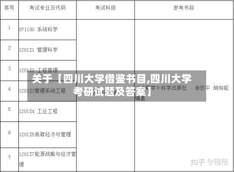 关于【四川大学借鉴书目,四川大学考研试题及答案】-第2张图片