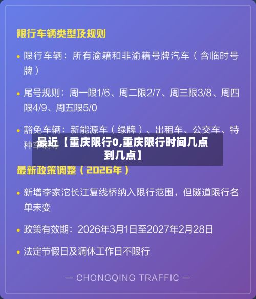 最近【重庆限行0,重庆限行时间几点到几点】