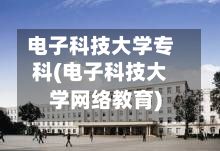 电子科技大学专科(电子科技大学网络教育)