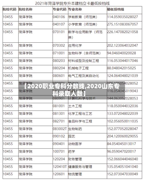 【2020职业专科分数线,2020山东专科录取人数】-第3张图片