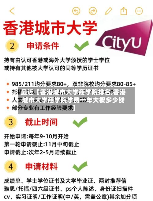 最近【香港城市大学商学院排名,香港城市大学商学院学费一年大概多少钱】