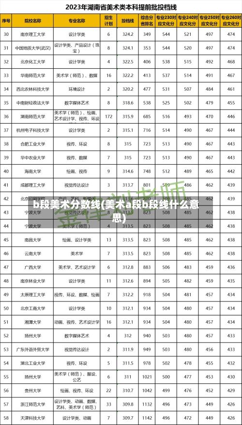 b段美术分数线(美术a段b段线什么意思)