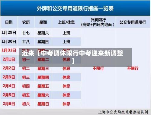 近来【中考调休限行中考迎来新调整】