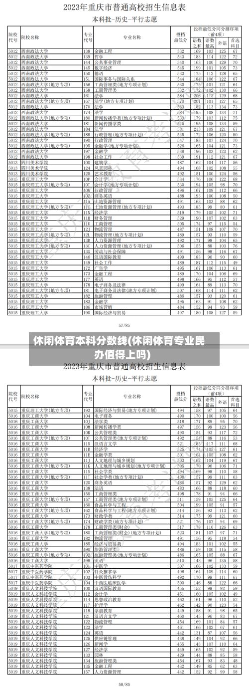 休闲体育本科分数线(休闲体育专业民办值得上吗)-第1张图片