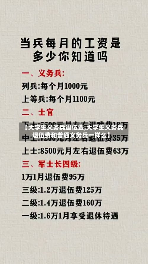 【大学生义务兵退伍费,大学生义务兵退伍费和普通义务兵一样么】-第3张图片