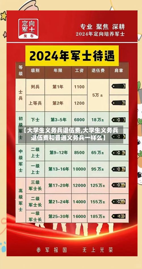 【大学生义务兵退伍费,大学生义务兵退伍费和普通义务兵一样么】-第2张图片