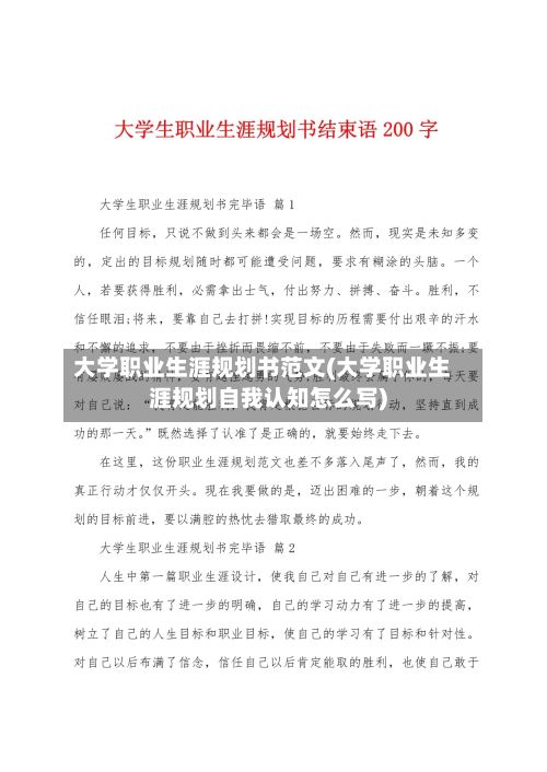 大学职业生涯规划书范文(大学职业生涯规划自我认知怎么写)-第2张图片