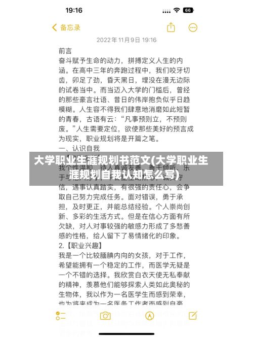 大学职业生涯规划书范文(大学职业生涯规划自我认知怎么写)-第3张图片