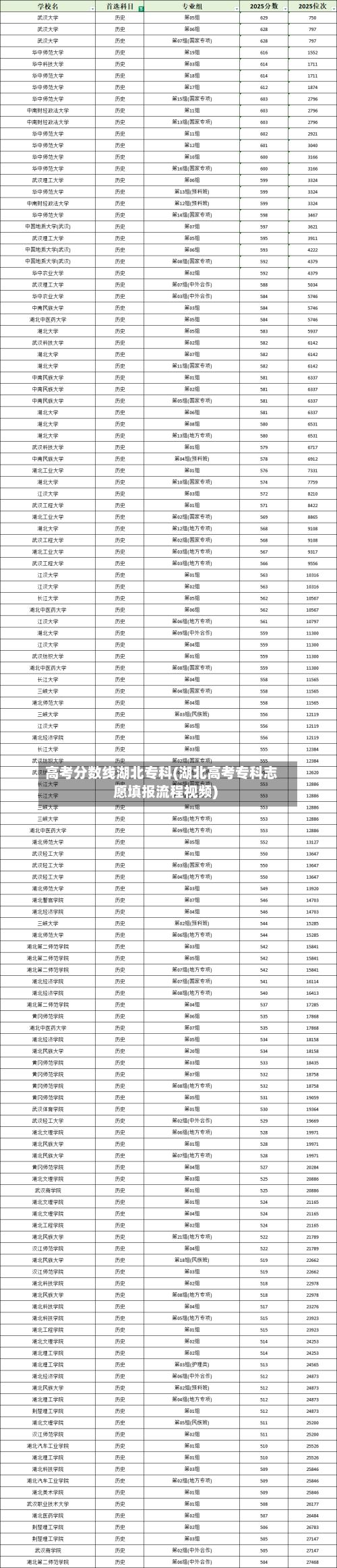 高考分数线湖北专科(湖北高考专科志愿填报流程视频)
