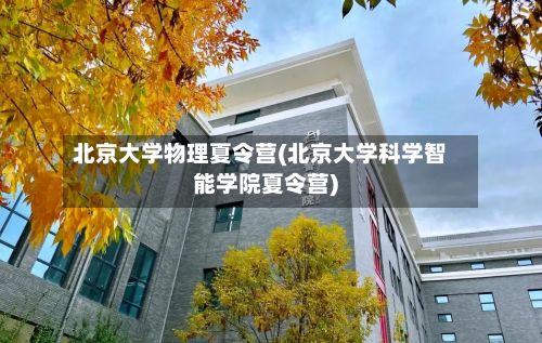 北京大学物理夏令营(北京大学科学智能学院夏令营)-第2张图片